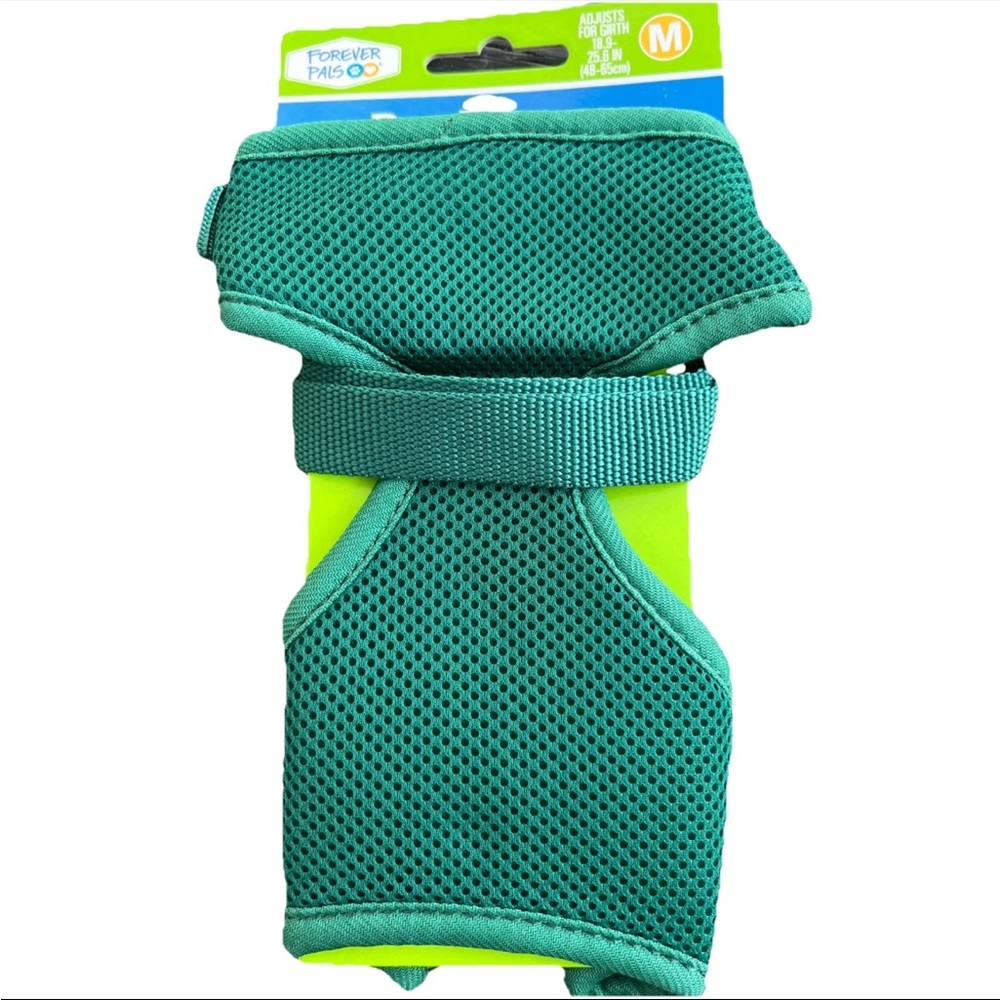 Forever Pals Dog Harness Green Med. Adjusts For Girth 18.9-25.6” Comfortable-NEW
